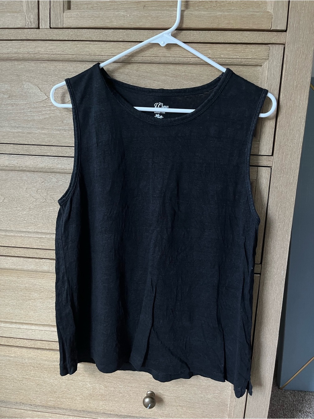 J. Crew Black Sleeveless Linen Tank